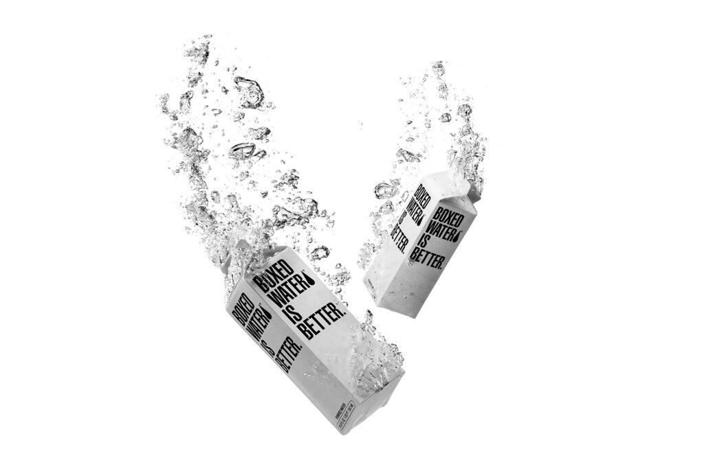 Boxed Water Product Photography